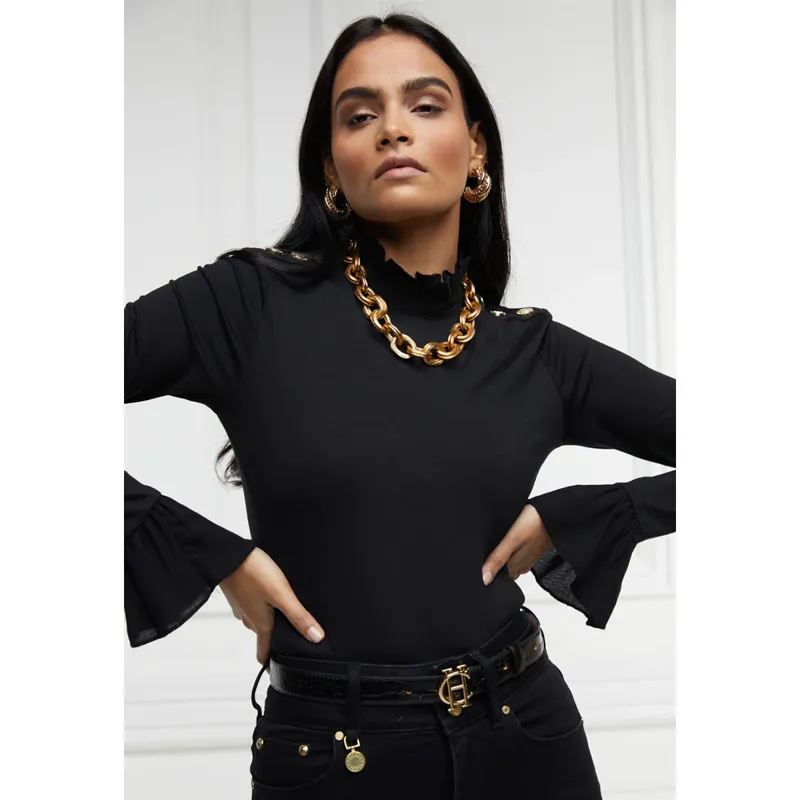 Holland Cooper Lilibet Jersey Tee - Black-1